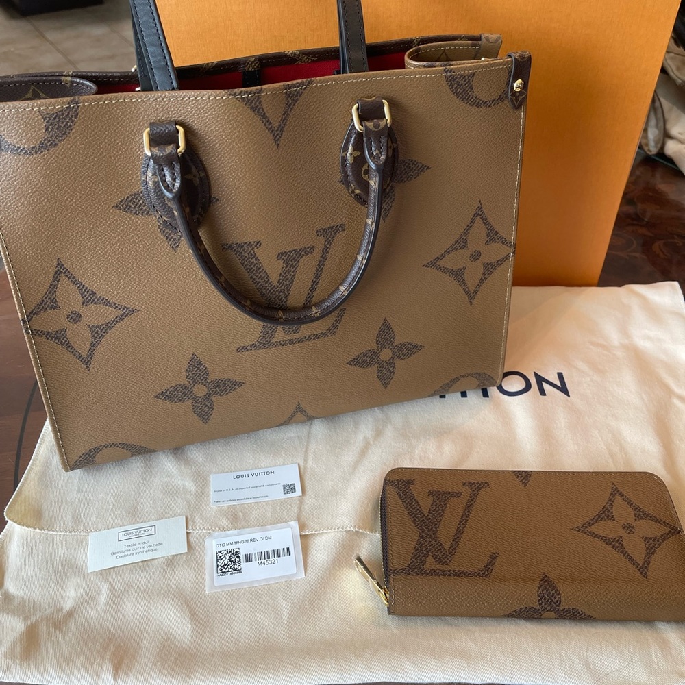 Louis Vuitton reversible tote. New never used with tags. Matching wallet nwot
